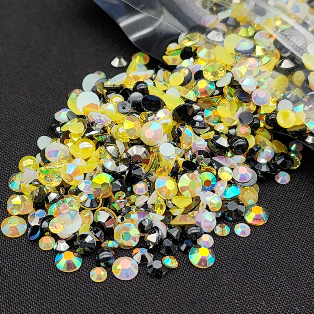 ✨ The Happy Soul Mini Collection - Multicolored Rhinestones & Half Pearls