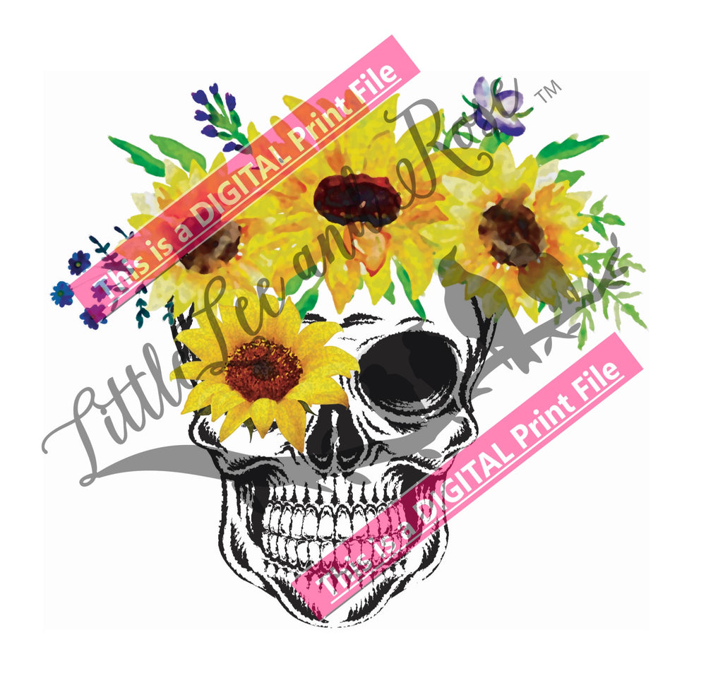 *Skull with Sunflowers Digital PRINT File