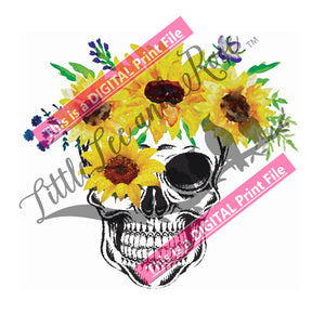 *Skull with Sunflowers Digital PRINT File