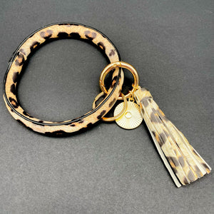 Key Keeper with Tassel & Blank - Light Leopard