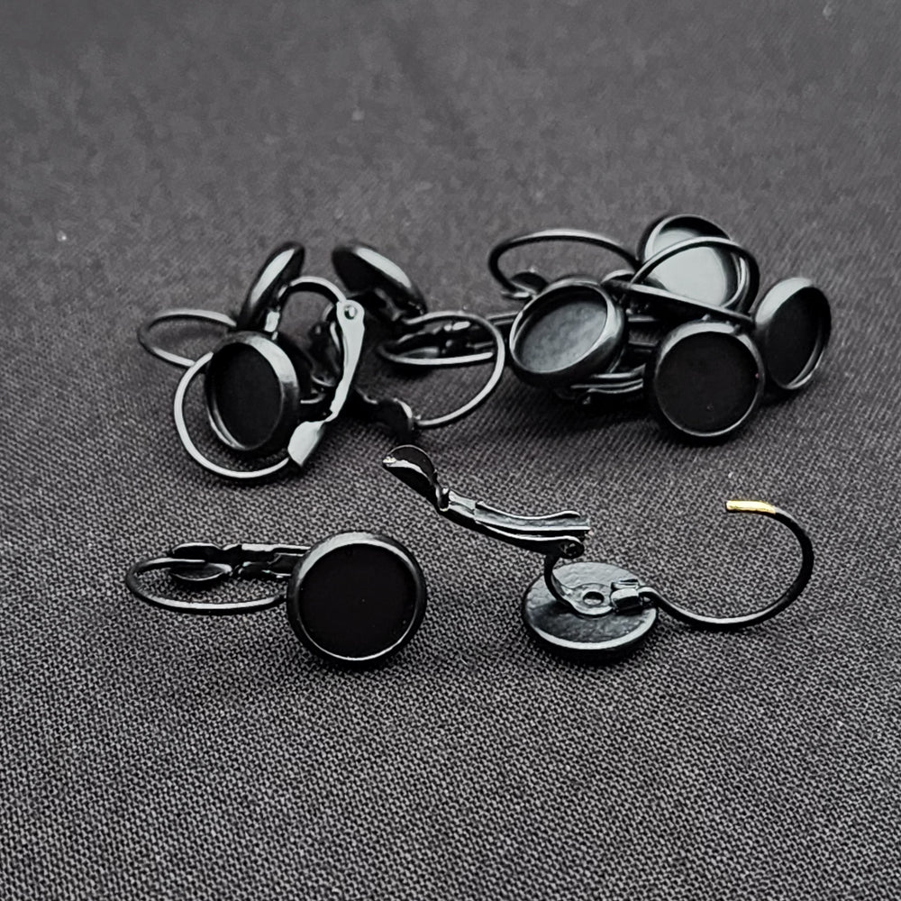 French Lever Earring Bezels - Set of 10