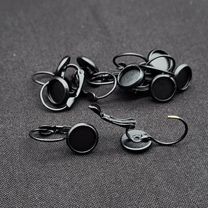 French Lever Earring Bezels - Set of 10