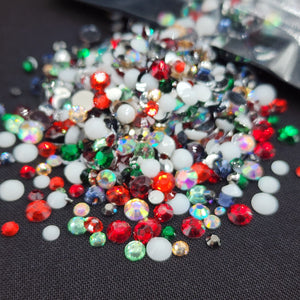 ✨ The Holiday Ho Ho Hoedown Collection - Multicolored Rhinestone Mix 100g