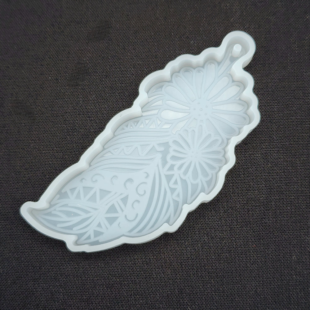 Floral Feather Keychain Mold