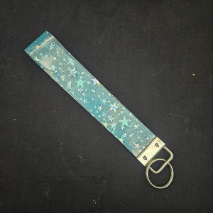 Holographic Star Wristlet Keychain - Blue