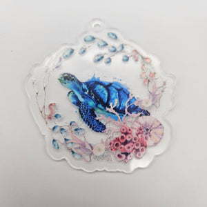 
            
                Load image into Gallery viewer, Keychain &amp;amp; Decal Set - Sea Turtle Wreath
            
        