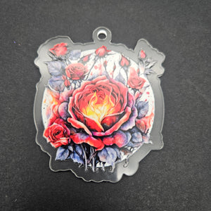 
            
                Load image into Gallery viewer, Keychain &amp;amp; Decal Set - Fiery Rose
            
        