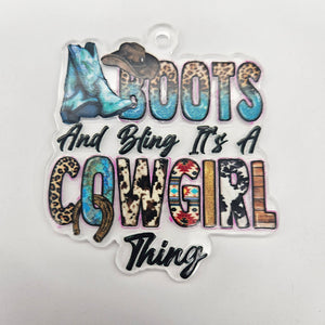 Keychain & Decal Set - Boots & Bling