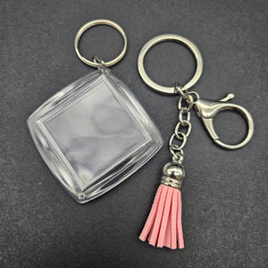 
            
                Load image into Gallery viewer, Photo &amp;amp; Tassel Keychain Hardware
            
        