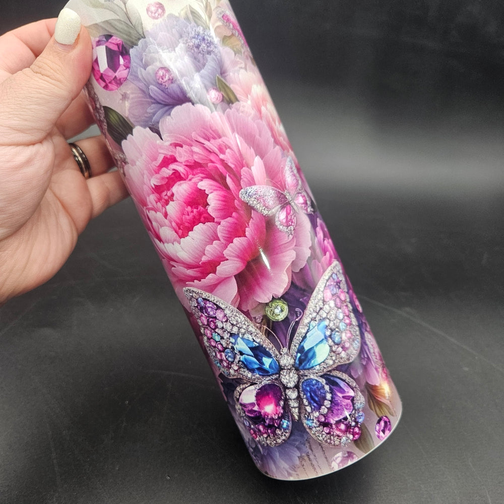 Pre-Sublimated 20oz Tumbler - Dazzling Butterfly