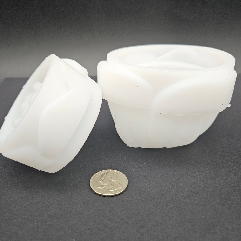 2-Piece Rose Candle Holder Mold