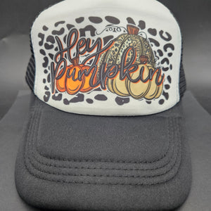 
            
                Load image into Gallery viewer, Sublimated Hat - Hey Pumpkin
            
        