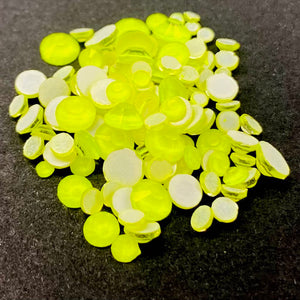 Single Color Rhinestone Mix - Neon Yellow - GLASS