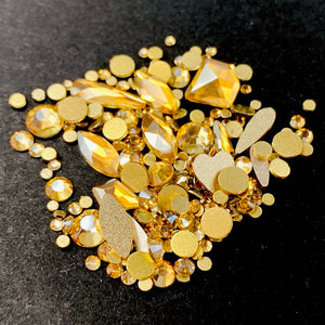 Single Color Rhinestone Shape Mix - Champagne - GLASS