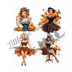 Vintage Pin-Up Girl set of 4 - Sublimation Print