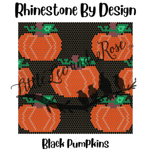 Printed Vinyl of Rhinestone by Design - Black Pumpkins
