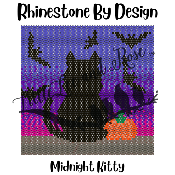 
            
                Load image into Gallery viewer, Printed Vinyl of Rhinestone by Design - Midnight Kitty
            
        