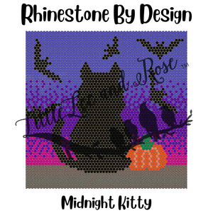 Printed Vinyl of Rhinestone by Design - Midnight Kitty