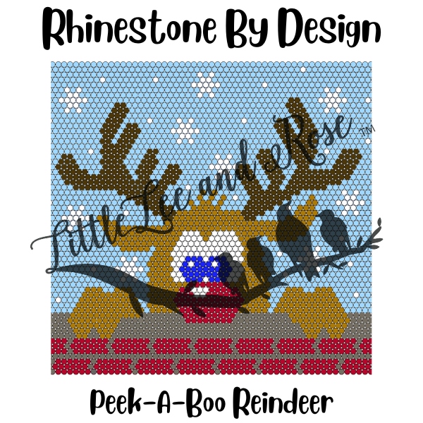 
            
                Load image into Gallery viewer, Printed Vinyl of Rhinestone by Design - Peek-A-Boo Reindeer
            
        