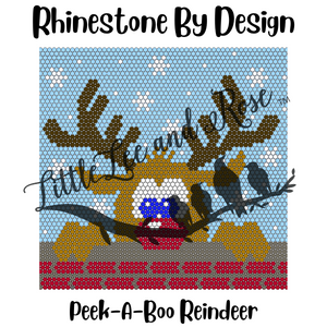 Printed Vinyl of Rhinestone by Design - Peek-A-Boo Reindeer