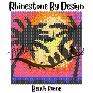 Sublimation Print of Rhinestone by Design - Beach Scene