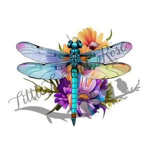 Dragonfly and Daisies Instant Transfer