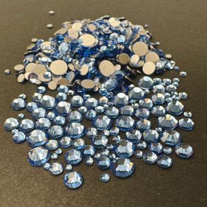 Single Color Rhinestone Mix - Light Sapphire - GLASS