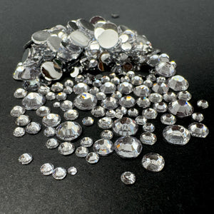 Single Color Rhinestone Mix - Silver Back Clear - RESIN