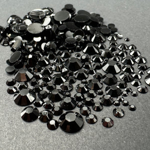 Single Color Rhinestone Mix - Black Jelly - RESIN