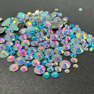 Multicolored Rhinestone Mix - Raindrops - RESIN