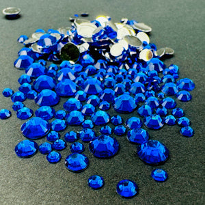 Single Color Rhinestone Mix - Sapphire - RESIN