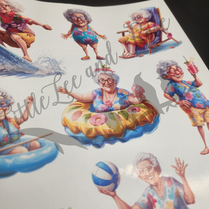 
            
                Load image into Gallery viewer, Grannies Gone Wild! - Full Sheet Clear Waterslide
            
        