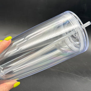 Double Walled Acrylic Snow Globe Tumbler