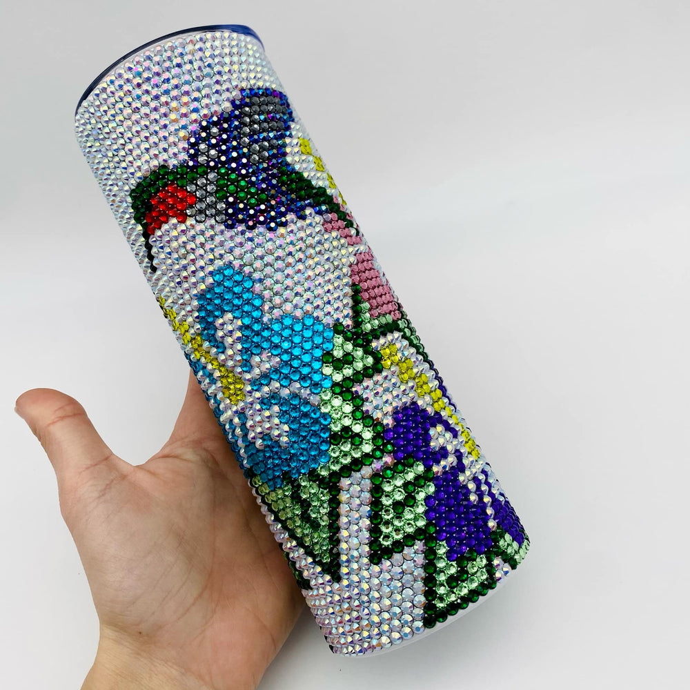 Pre-Sublimated 20oz Tumbler of Rhinestone by Design - Hummingbird RBD