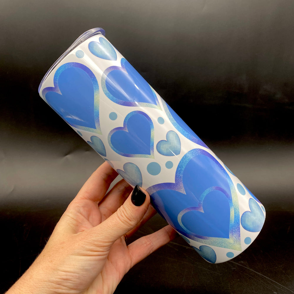 
            
                Load image into Gallery viewer, Pre-Sublimated 20oz Tumbler of RBD Scatter Method - Floating Hearts
            
        