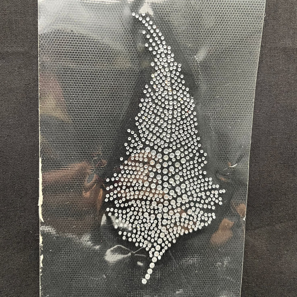 Rhinestone Applique - Silver Feather