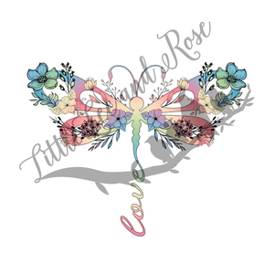 Pastel Dragonfly Sublimation Print