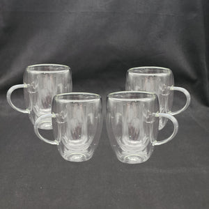 Double-Walled Glass Mug - Set of 4