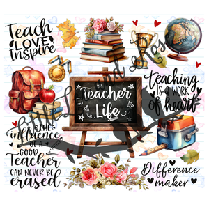 Back To School Full Sheet 8.5x11 Instant Transfer