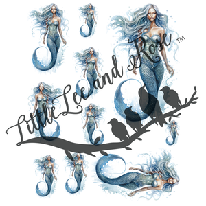 
            
                Load image into Gallery viewer, Blue Mermaid Instant Transfer Sheet
            
        