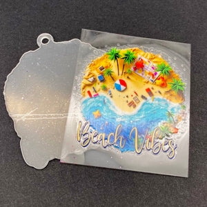 Keychain & Decal Set - Overhead Beach Vibes