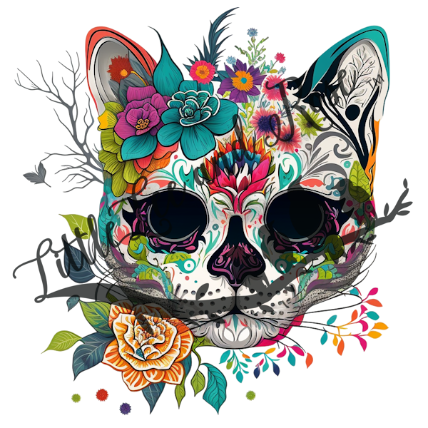 
            
                Load image into Gallery viewer, Cat Sugar Skull - Clear Waterslide
            
        