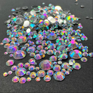 Single Color Rhinestone Mix - Crystal AB - RESIN