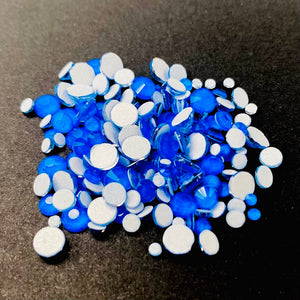 Single Color Rhinestone Mix - Neon Blue - GLASS