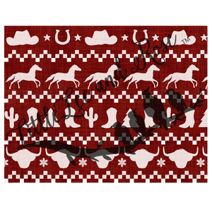 Dark Red Country Christmas Full Sheet 8.5x11 - Instant Transfer