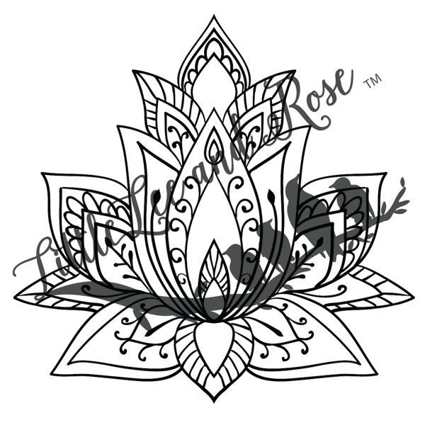 Black Mandala Lotus | Flower Mandala