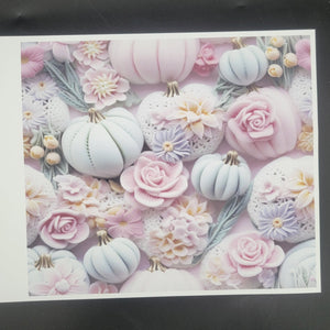 Sublimation Print of 20oz Wrap - Puffy Pastel Pumpkins