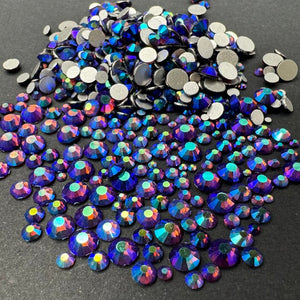 Single Color Rhinestone Mix -Dark Amethyst AB - GLASS