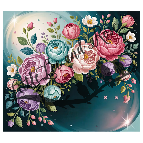 
            
                Load image into Gallery viewer, .Dreamy Teal Flowers - Tumbler, Sublimation, or Vinyl
            
        