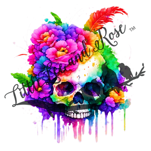 Dripping Vibrant Skull  UV-DTF